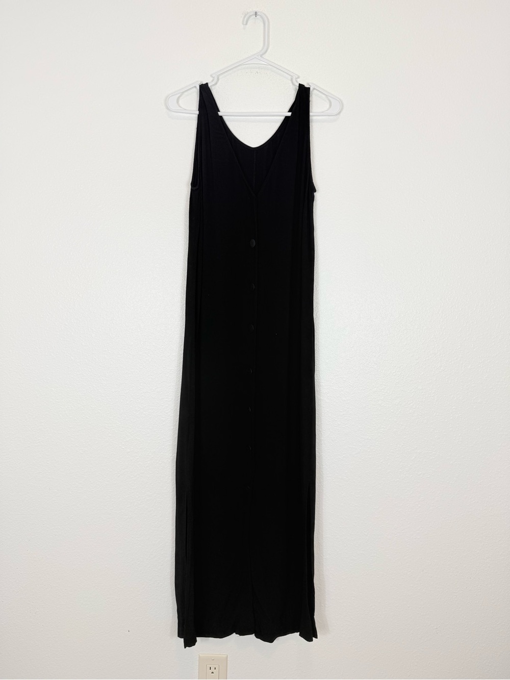 Madewell Black Sleeveless Button-down Back Maxi Dress Summer Old Money